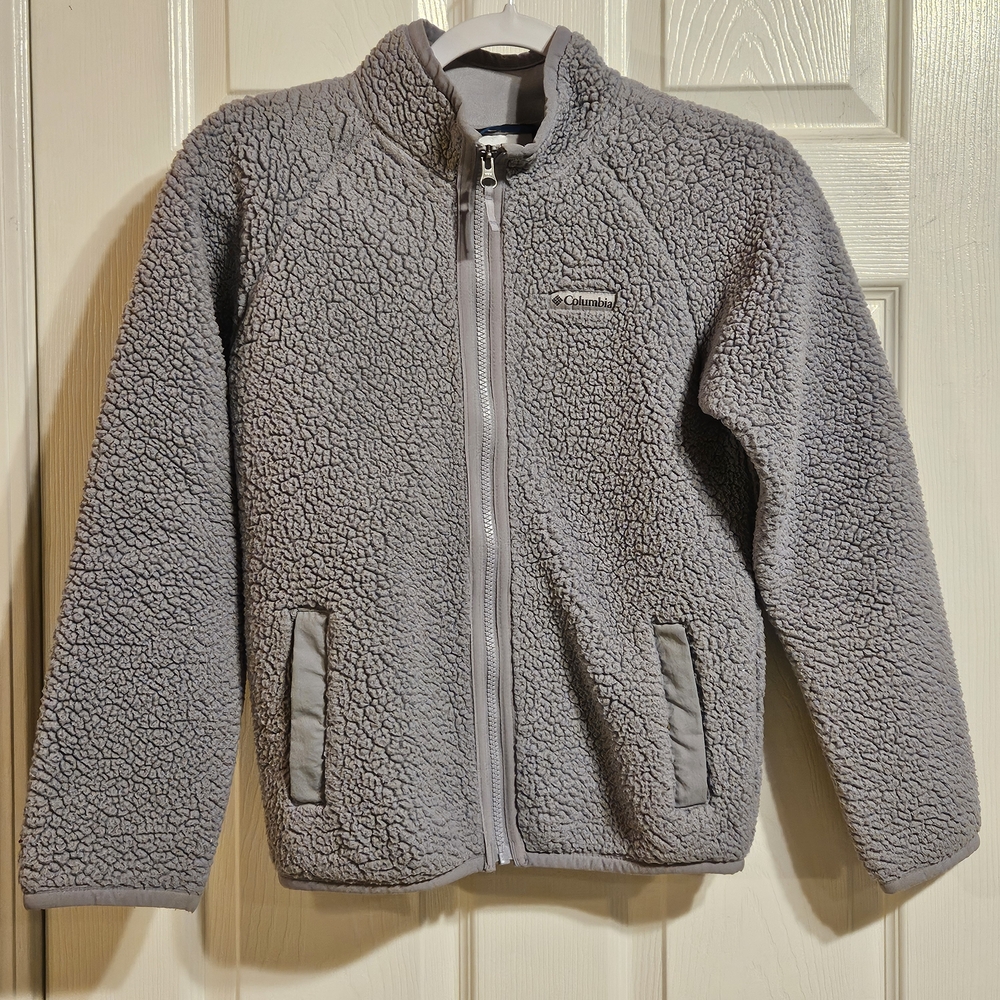 Columbia Kids Gray Fleece Jacket Size M 10/12